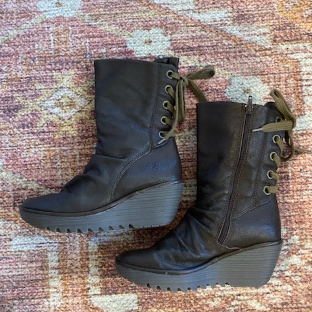 Fly London Wedge Boot, Yada, Size 40, 9-9.5